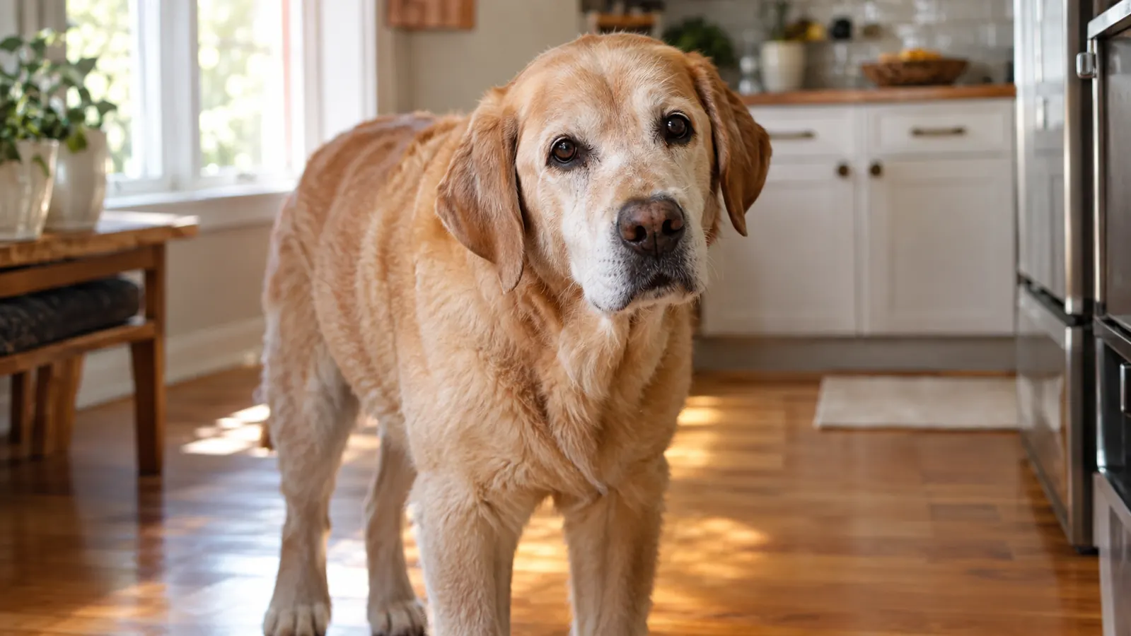 Maple Stopped Sliding on the Kitchen Floor