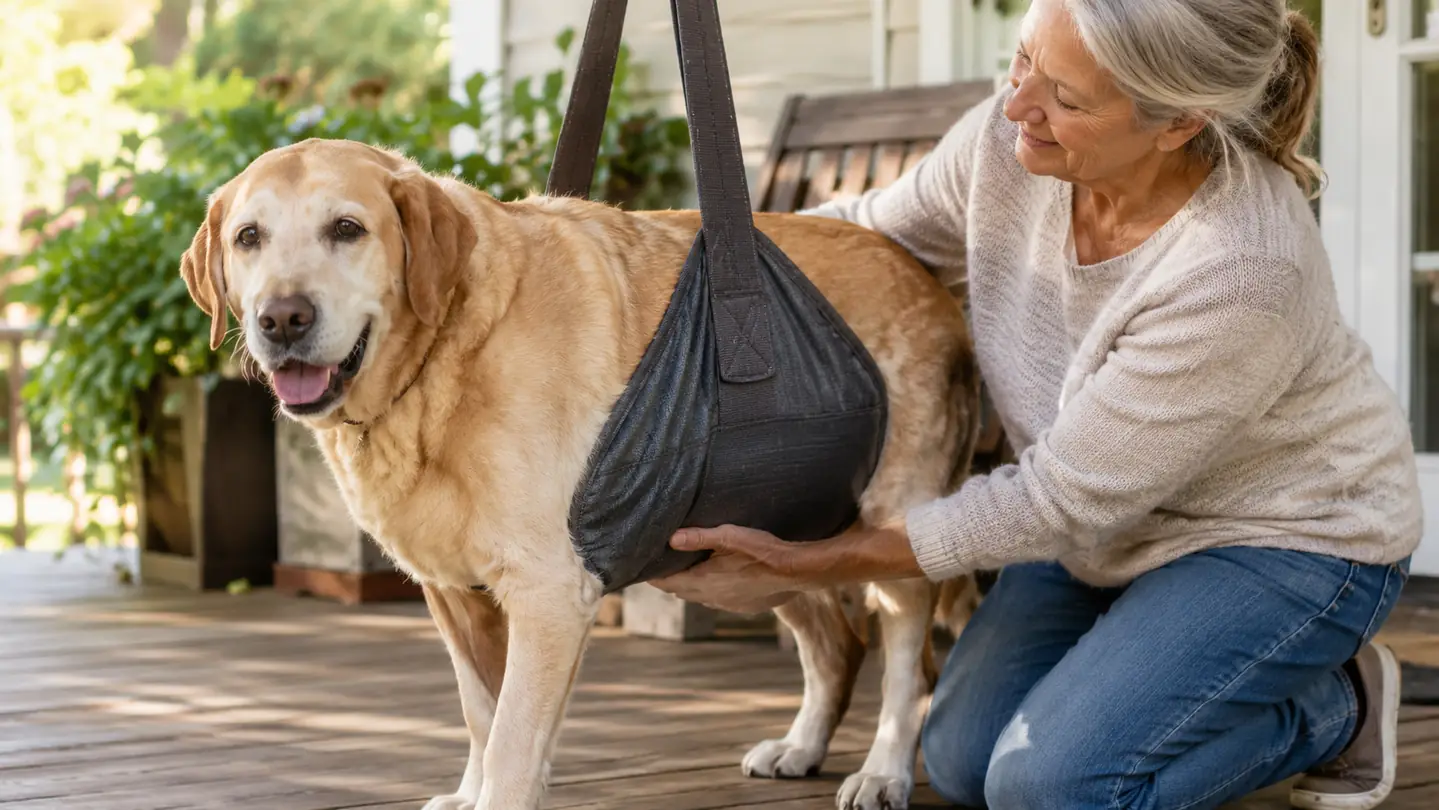 How to Help a Senior Dog With Weak Back Legs Using a Sling