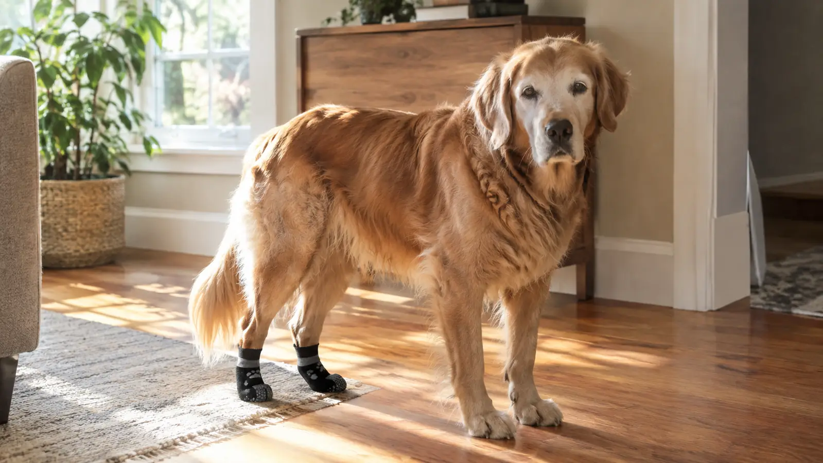 How to Stop a Senior Dog Slipping on Hardwood With Grip Socks